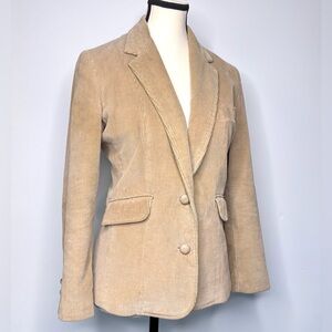 Vintage 70’s Sears Jr Bazaar Classic Tan Corduroy‎ Blazer Lined Size Small